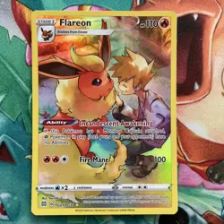 Pokemon TCG Flareon TG01/TG30 Swsh09 Trainer Gallery Holo Card Brilliant Stars - Image 1