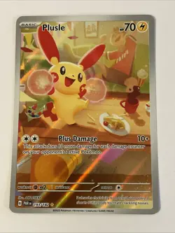 Pokemon Plusle Paradox Rift TCG Holo Card 193/182 Illustration Rare, Near Mint - Image 1