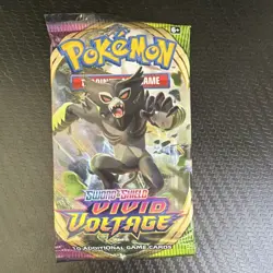 Pokemon TCG Sword & Shield Vivid Voltage Booster Pack 10 Cards Zarude - Image 1