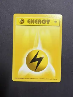 Pokemon Base Set Lightning Energy 100/102 - Common 1st Edition Shadowless NM - Image 1