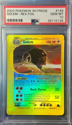 PSA 10 - Crystal Golem Reverse Holo 148/144 WOTC Skyridge - Pokemon - Image 1
