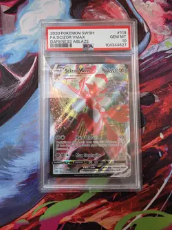 PSA 10 Full Art Scizor VMAX Darkness Ablaze 119/189 Pokemon TCG - Image 1
