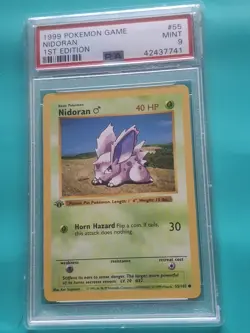 Pokemon Nidoran #55 Base Set 1st Edition Mint PSA 9 - Image 1