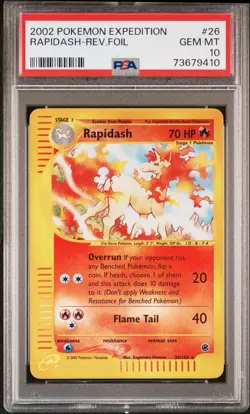 2002 Pokemon Expedition Reverse Foil Rapidash #26 PSA 10 GEM MINT (PWCC) - Image 1