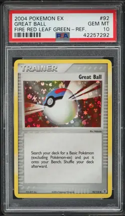 2004 Pokemon EX Fire Red Leaf Green Reverse Holo Great Ball #92 PSA 10 GEM MINT - Image 1