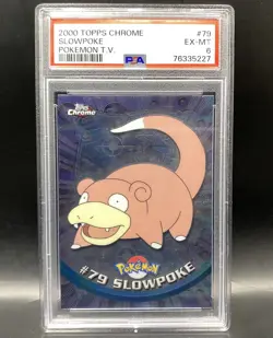2000 Topps Chrome Pokemon TV Slowpoke #79 Holo PSA 6 EX-MT - Image 1