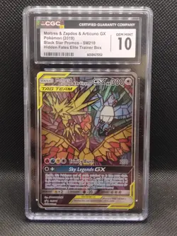 POKEMON 2019 #SM210 MOLTRES & ZAPDOS & ARTICUNO GX CGC 10 GEM MINT PROMO - Image 1