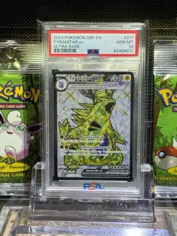 2023 POKEMON S&V OBSIDIAN FLAMES ULTRA RARE TYRANITAR ex 211/197 PSA 10 GEM MT - Image 1