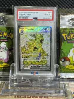 2023 POKEMON S&V OBSIDIAN FLAMES ULTRA RARE TYRANITAR ex 211/197 PSA 10 GEM MT - Image 4