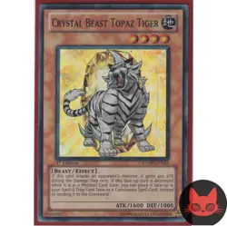 Yugioh Crystal Beast Topaz Tiger RYMP-EN043 Super Rare 1st Edition NM - Image 1