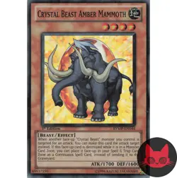 Yugioh Crystal Beast Amber Mammoth RYMP-EN044 Super Rare 1st Edition LP - Image 1