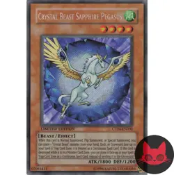 Yugioh Crystal Beast Sapphire Pegasus CT04-EN002 Limited Edition Secret Rare LP - Image 1