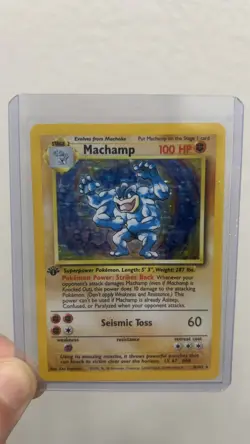 Machamp 8/102 Pokemon Card TCG 1999 1st Edition NM HOLO - Image 1