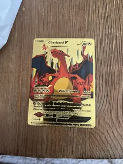 Charizard V Gold Foil Pokemon Card Fan Art! Highly Collectible! - Image 1