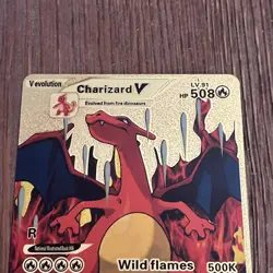 Charizard V Gold Foil Pokemon Card Fan Art! Highly Collectible! - Image 2