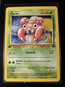 Pokemon 1st Edition Jungle 4 Card Lot LP Cubone Jigglypuff Paras - Image 5