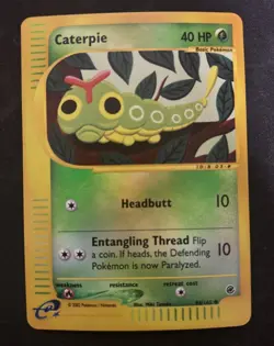 Pokemon TCG Caterpie Reverse Holo Card 096/165 Expedition Base Set - Image 1