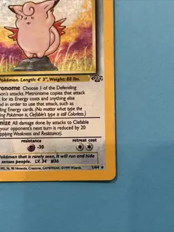 Clefable 1/64 Holo Rare Card - Vintage 1999 Pokemon Jungle Set - Image 5