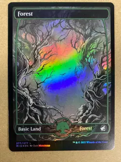 MTG 1x FOIL FULL ART Forest 277 Innistrad: Midnight Hunt Magic Gathering x1 NM - Image 1