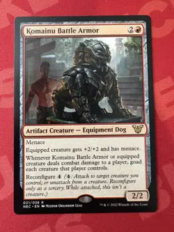 Komainu Battle Armor Commander Neon Dynasty Regular NM Magic The Gathering Mtg - Image 1