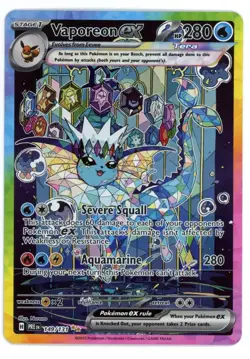 VAPOREON EX Pokemon S&V Prismatic Evolutions #149/131 Special Illustration Rare - Image 1