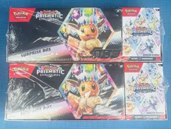 (2) Sam’s Club Pokemon Prismatic Evolutions Surprise Box & Booster Bundle - Image 1