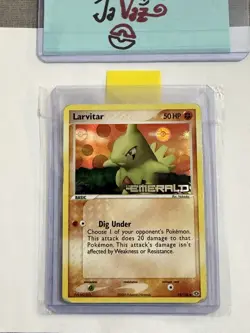Larvitar 52/106 Reverse Holo Stamped Ex Emerald 2005✨Vintage HP Crease 1 DAYSHIP - Image 1