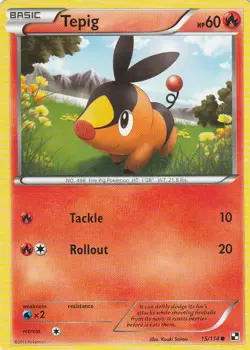 Tepig 15/114 Pokemon Black and White Base - Image 1