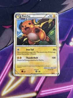 Raichu 30/30 Holo Rare - Pokemon TCG Heartgold & Soulsilver Trainer Kit DMG - Image 1