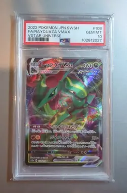 2022 POKEMON JPN SWORD & SHIELD VSTAR UNIVERSE FULL ART/RAYQUAZA VMAX PSA 10 - Image 1