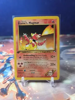 Pokemon TCG Blaine's Magmar Gym Heroes 37/132 Uncommon 1st Edition LP-MP - Image 1