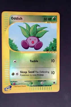 Oddish Basic Pokemon TCG Expedition 122/165 Rare Reverse Holo - Image 1
