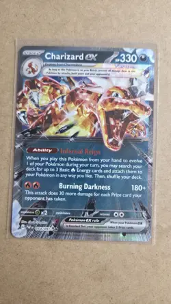 Pokemon TCG Charizard EX 054/091 SV04.5 Paldean Fates Double Rare NM Condition - Image 1