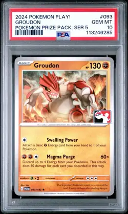 PSA 10 GEM MINT 2024 POKEMON PLAY! GROUDON PRIZE PACK SERIES 5 POP 3 - Image 1