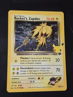 Pokemon TCG Rocket's Zapdos 15/132 Celebrations: Classic Collection Holo- NM - Image 1