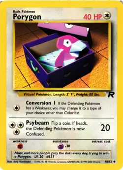 Pokemon TCG Porygon 48/82 Team Rocket Uncommon Unlimited LP - Image 1