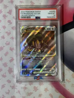 2023 POKEMON SWSH CROWN ZENITH FA/ REGIGIGAS VSTAR GG55/GG70 PSA 10 MT - Image 3