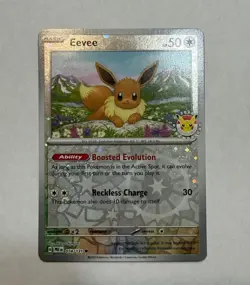 Eevee 074 pkmn Day STAMP Pokemon Prismatic 2025 NM 🔥🔥🔥 SWIRL!! - Image 1