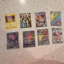 Pokemon TCG 8 Card Lot Pikachu Charizard VMAX Alcremie VMAX Iron Valiant Holo - Image 1