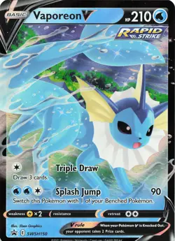 POKEMON Vaporeon V - #SWSH150 Holo SWSH: Sword & Shield Promo Cards NM - Image 1