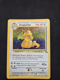 Pokemon TCG Dragonite 4/62 Fossil Unlimited Rare Holo Pokemon Card WOTC - Image 1