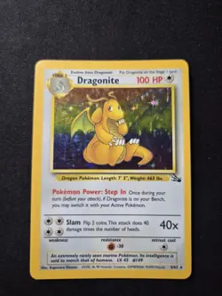 Pokemon TCG Dragonite 4/62 Fossil Unlimited Rare Holo Pokemon Card WOTC - Image 2