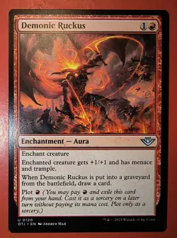 MTG: DEMONIC RUCKUS, REGULAR FINISH, UNCOMMON , 0120, OTJ, NM - Image 1