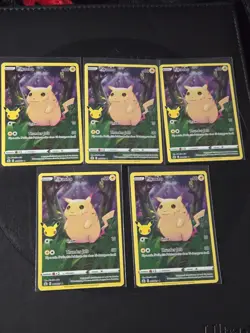 LOf5 - FIVE Pokemon TCG Pikachu Holo 005/025 Celebrations Collection -all NM - Image 1
