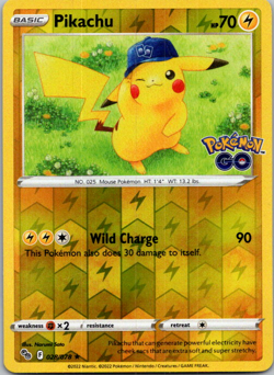 Pikachu (28) Holo Rare Pokemon GO 028/078 NM - Image 1