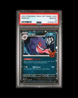 Pokemon PAF 057/091 - Stamped 2024 Trick Or Trade Gengar Cosmos Holo - PSA 10 - Image 1
