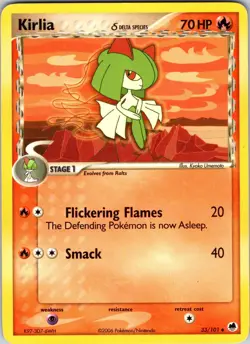Kirlia (Delta Species) 33/101 Dragon Frontiers Pokemon TCG LP Normal - Image 1