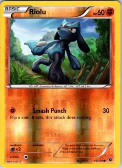 Riolu (46) 46/124 XY - Fates Collide Pokemon TCG NM Reverse Holo - Image 1