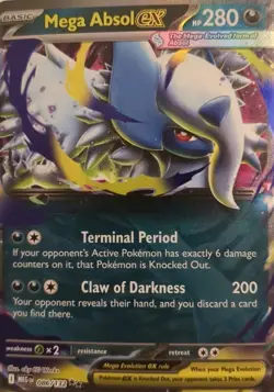Mega Absol EX 086/132 MEG en: Mega Evolution Double Rare Pokemon TCG 2025 NM - Image 1