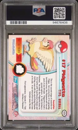 1999 TOPPS POKEMON TV #17 PIDGEOTTO PSA 10 - Image 2
